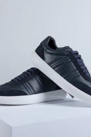 [브리오니] 스웨이드 트리밍 가죽 스니커즈