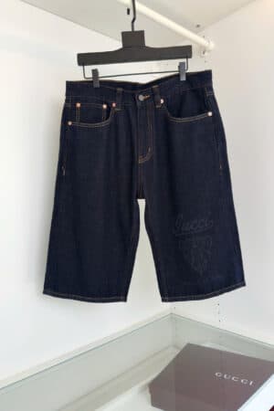 [구찌] 로고 자수 데님 반바지